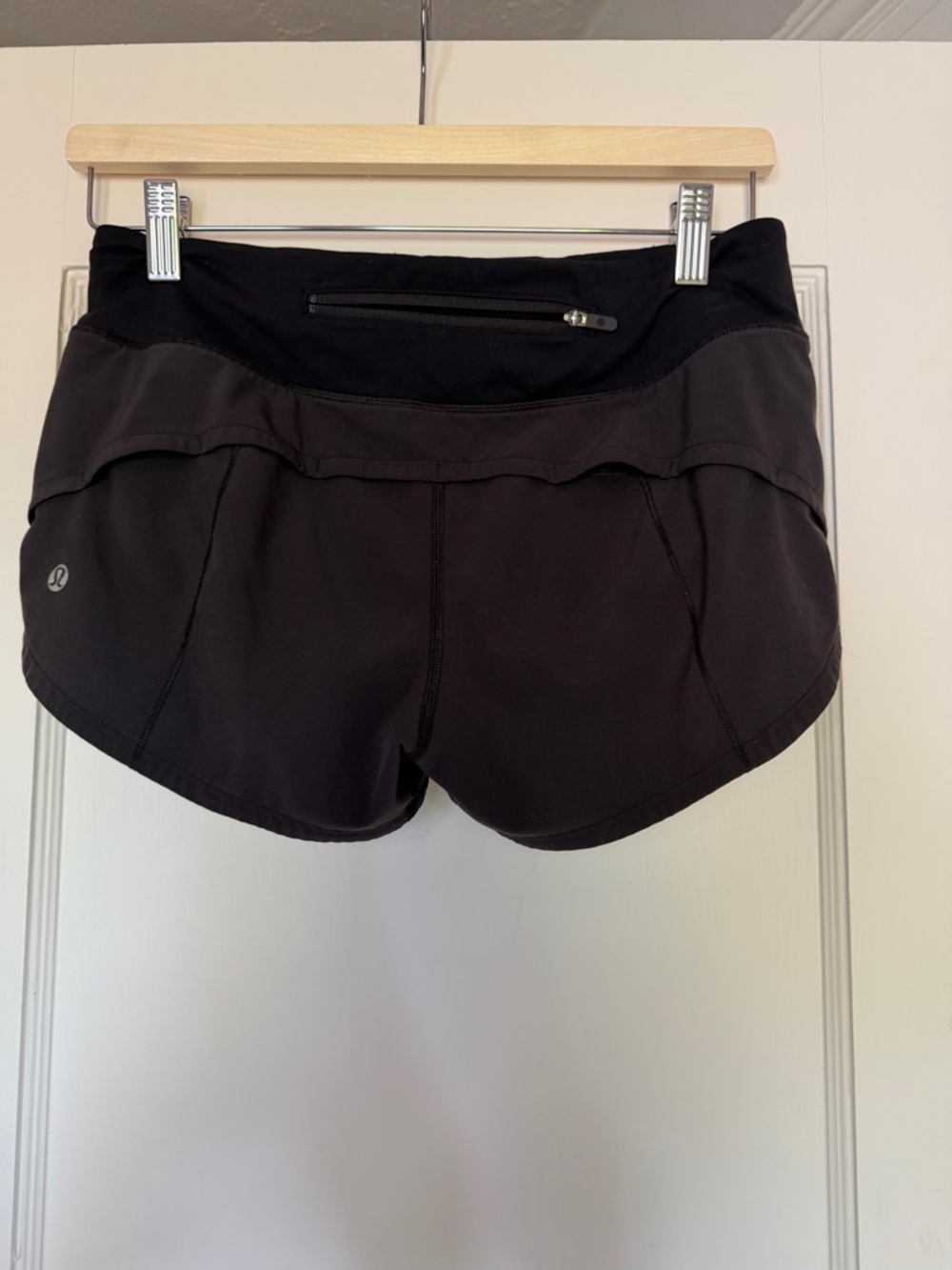 Lululemon Black Women's Athletic Running Shorts with Back Zip